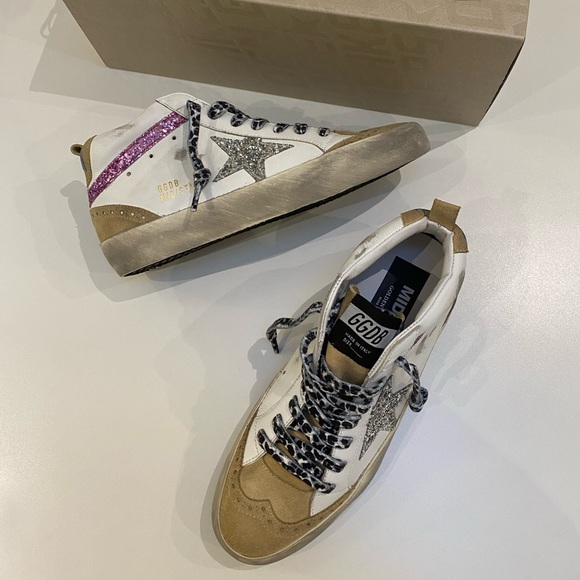 Golden Goose Mid Star White/Cappuccino/Purple NIB - Picture 8 of 11